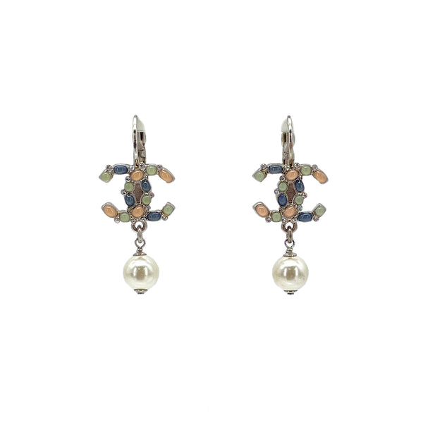 CHANEL EARRINGS COCOMARK FAUX PEARL COLOR STONE SWING 17S 90275925 - PURPOSE