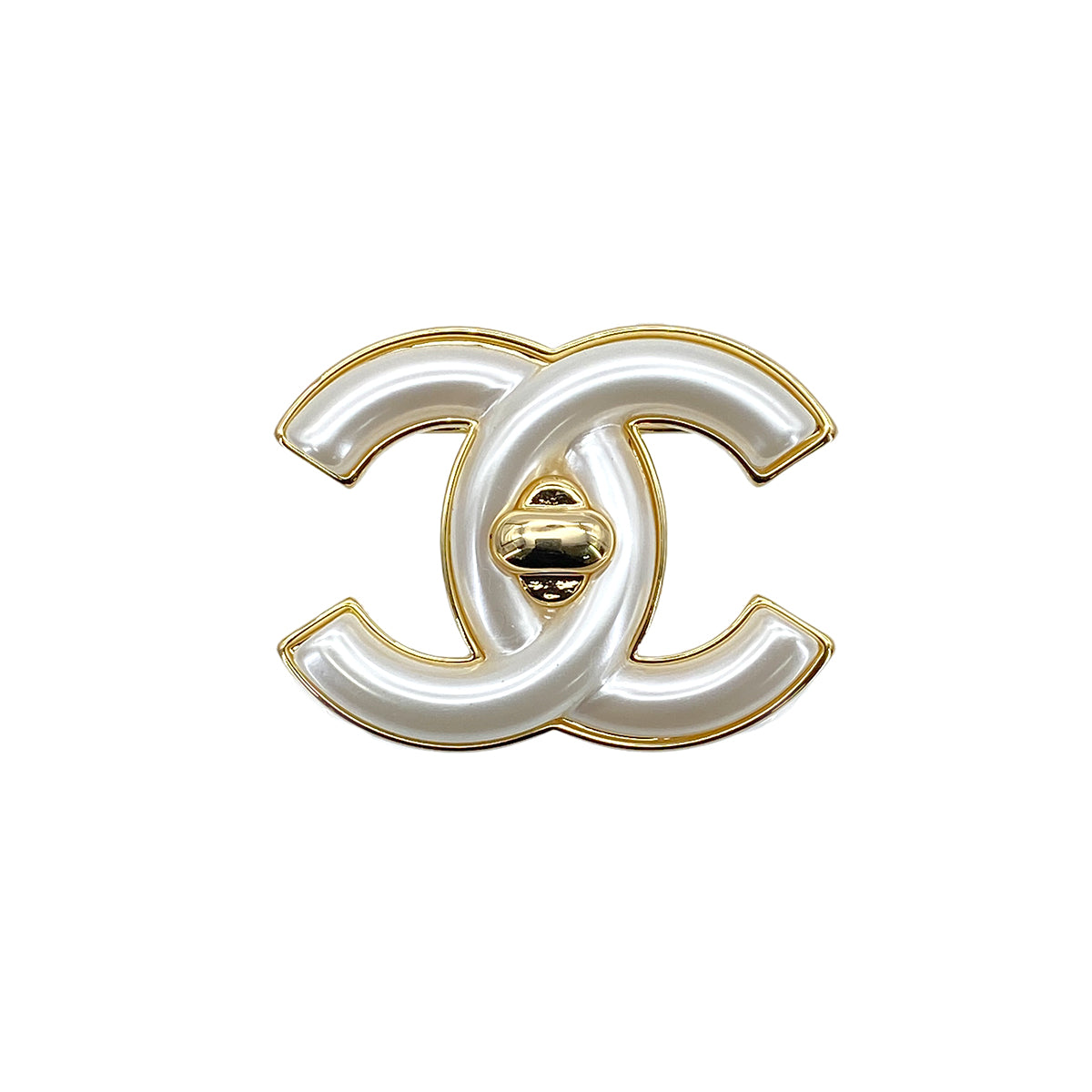 CHANEL BROOCH TURN LOCK COCOMARK FAUX PEARL ACCESSORY B24A 90275926