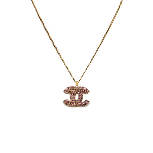 CHANEL NECKLACE COCOMARK RHINESTONE PINK ACCESSORY 02P 90275929 - PURPOSE