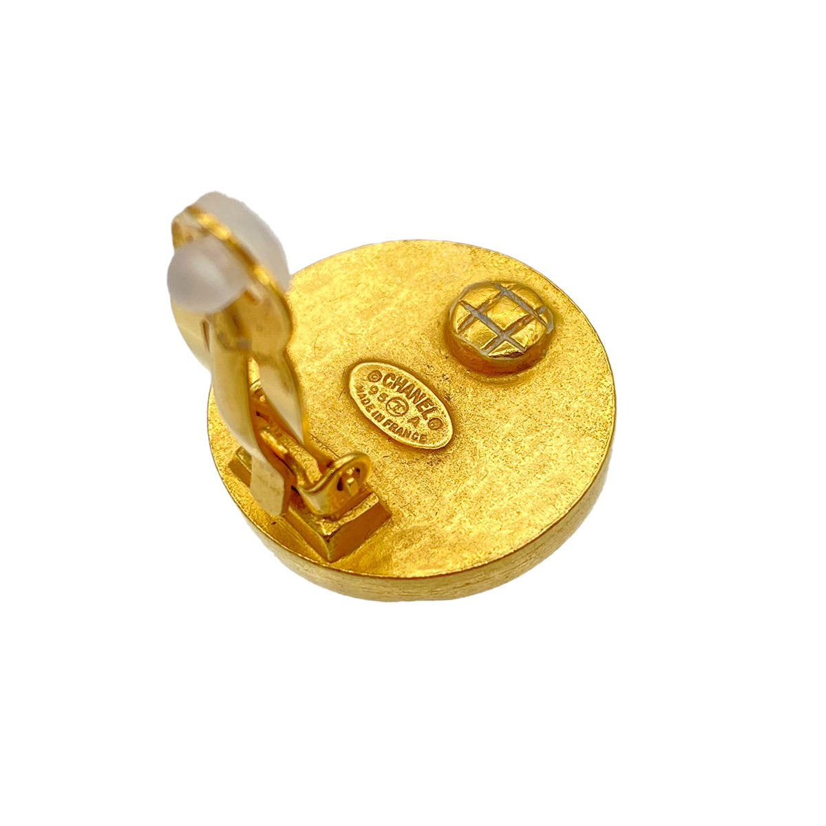 CHANEL VINTAGE EARRINGS COCOMARK STONE ACCESSORY 95A 90275930