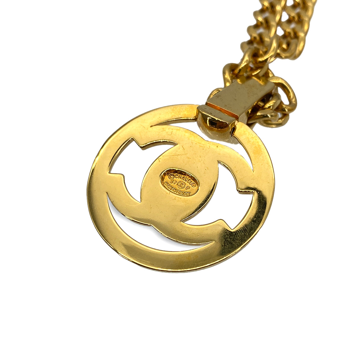 CHANEL VINTAGE NECKLACE COCOMARK TURN LOCK GOLD ACCESSORY 97P 90275931
