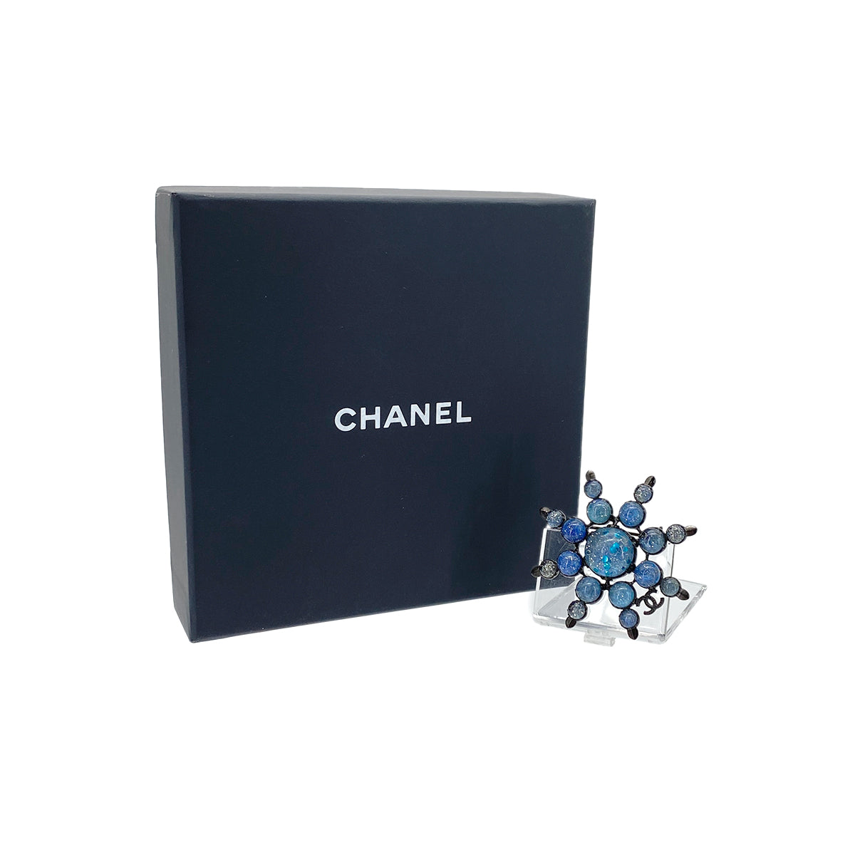CHANEL BROOCH COCOMARK COLOR STONE BLUE ACCESSORY D17V 90275936