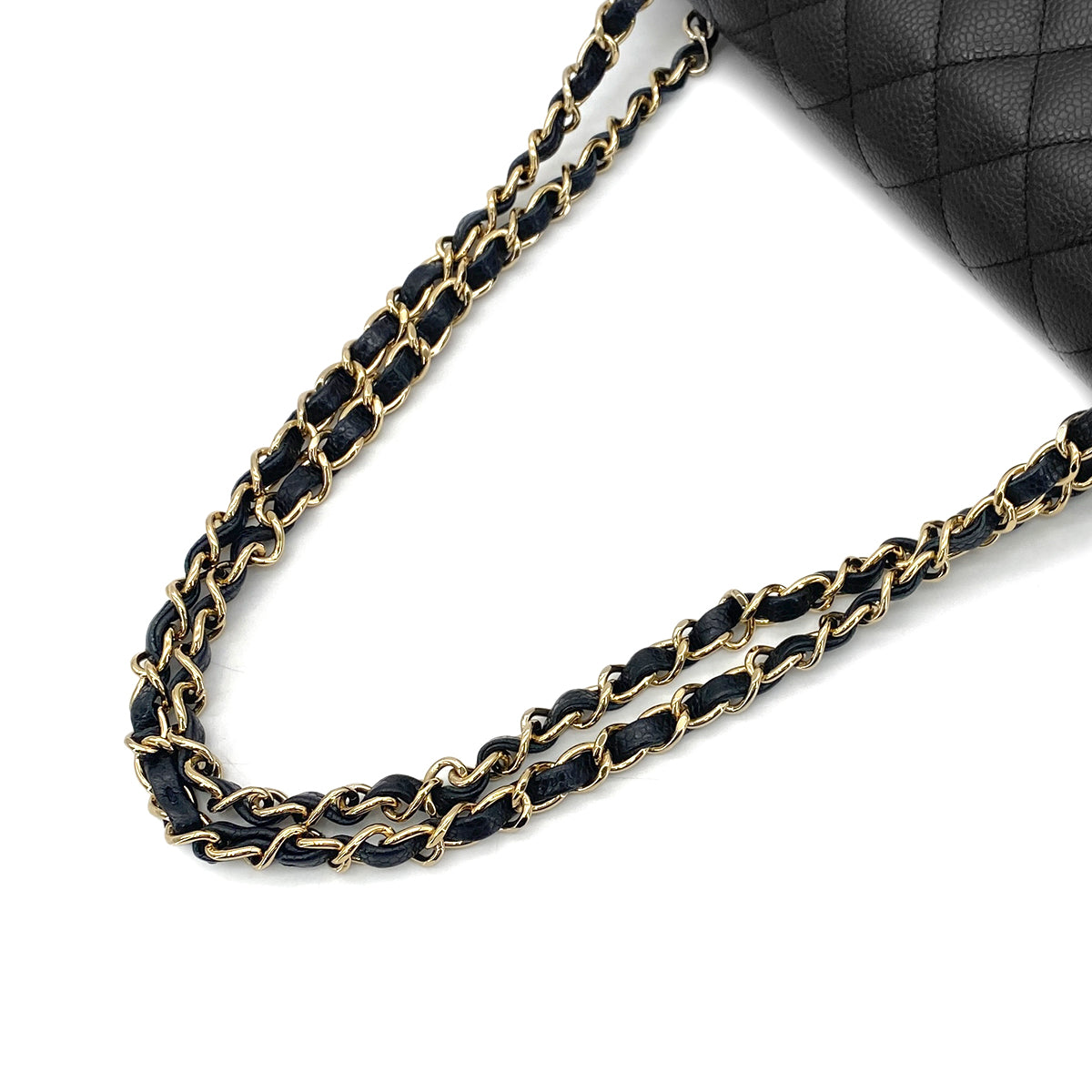 CHANEL CLASSIC FLAP MEDIUM CHAIN SHOULDER BAG BLACK CAVIAR SKIN 90275975