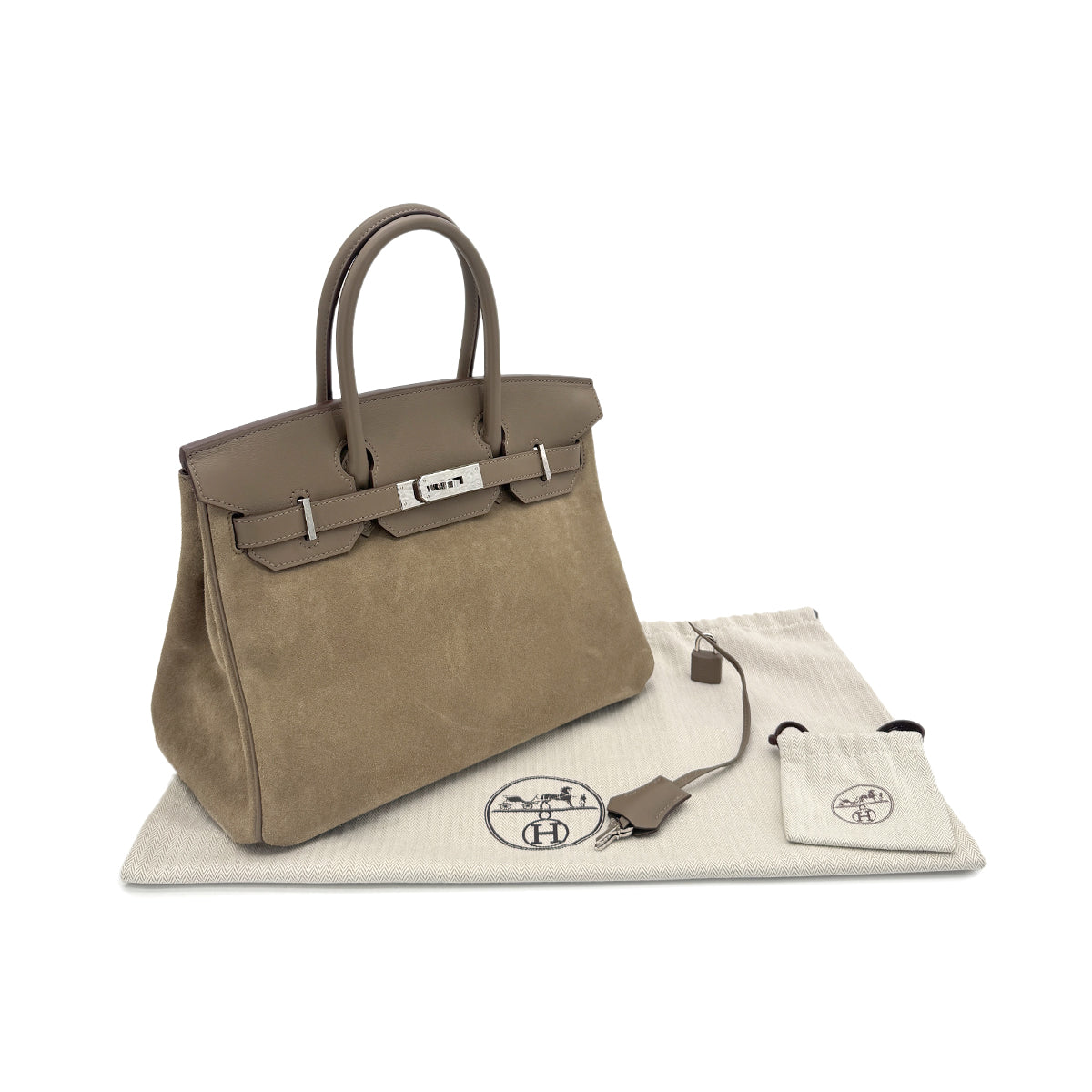 HERMES BIRKIN 30 ETOUPE GRIS CAILLOU GRIZZLY VEAU SWIFT HAND BAG Z SHW 90275977