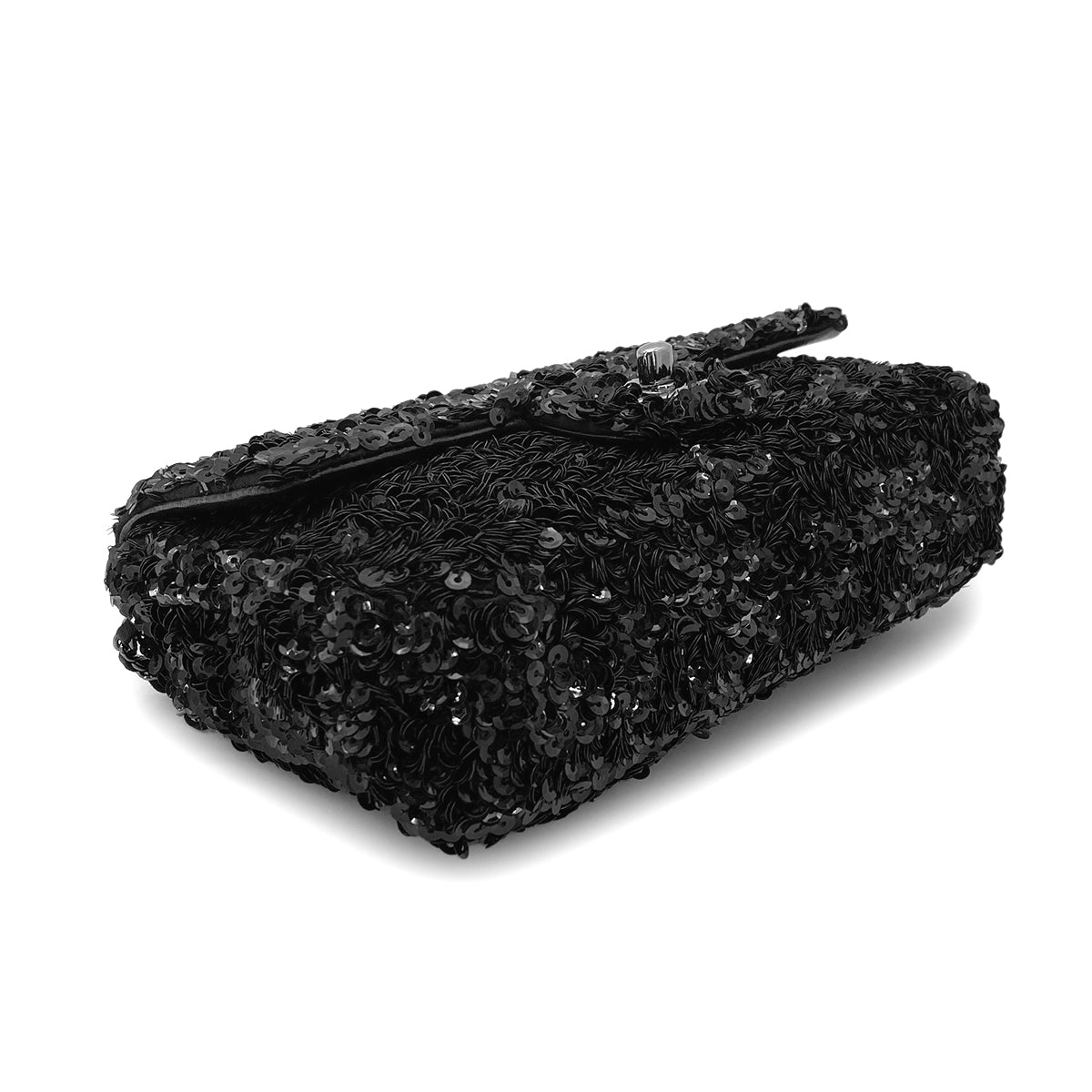 CHANELMINI CHAIN SHOULDER BAG BLACK SEQUINS 90275978