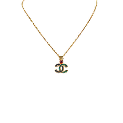 CHANEL VINTAGE NECKLACE COCOMARK COLOR STONE ACCESSORY 90276332 - PURPOSE