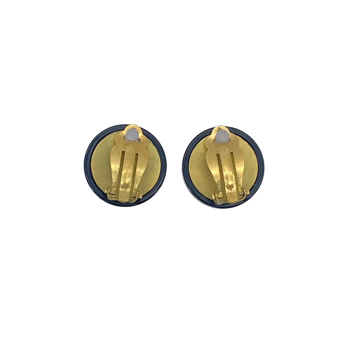 CHANEL VINTAGE EARRINGS MADEMOISE BLACK ACCESSORY 94A 90276336
