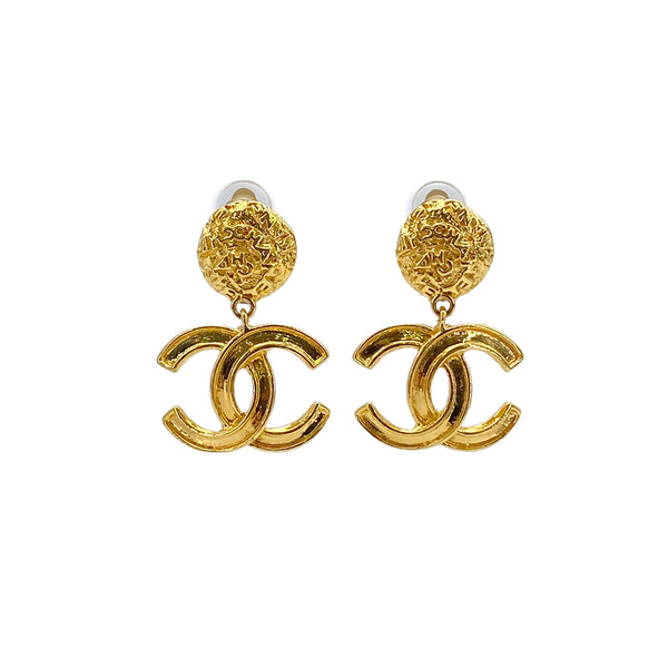 CHANEL VINTAGE EARRINGS COCOMARK GOLD SWING ACCESSORY 95A 90276351 - PURPOSE