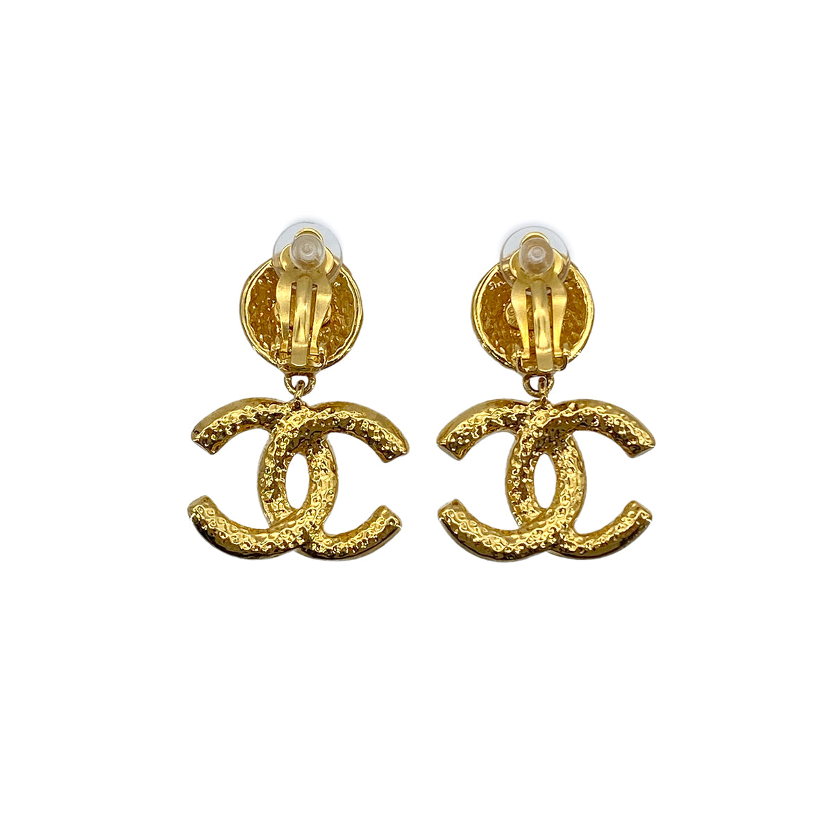 CHANEL VINTAGE EARRINGS COCOMARK GOLD SWING ACCESSORY 95A 90276351