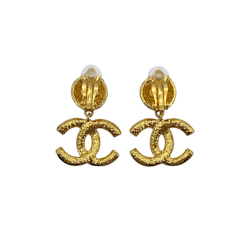 CHANEL VINTAGE EARRINGS COCOMARK GOLD SWING ACCESSORY 95A 90276351 - PURPOSE