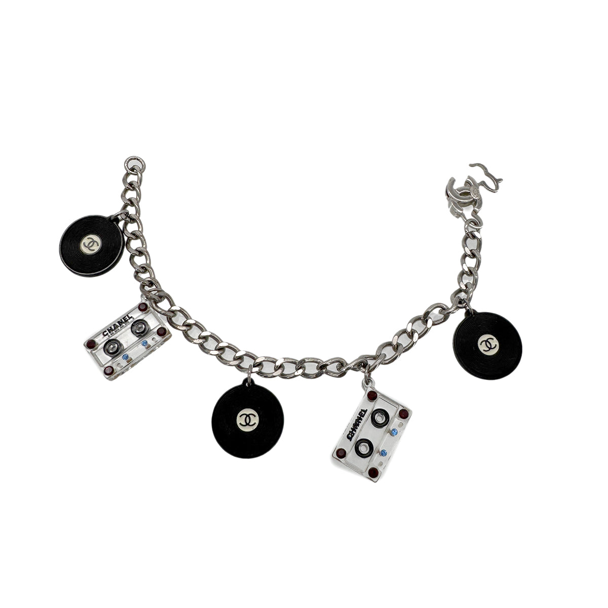 CHANEL BRACELET CASSETTE TAPE RECORD COCOMARK LOGO RHINESTONES ACCESSORY 04P 90276356