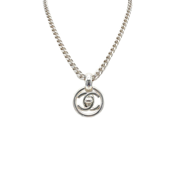 CHANEL VINTAGE NECKLACE COCOMARK TURN LOCK SILVER ACCESSORY 90276357 - PURPOSE