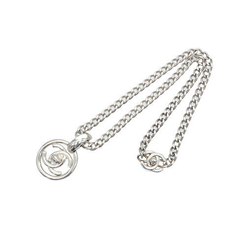 CHANEL VINTAGE NECKLACE COCOMARK TURN LOCK SILVER ACCESSORY 90276357 - PURPOSE
