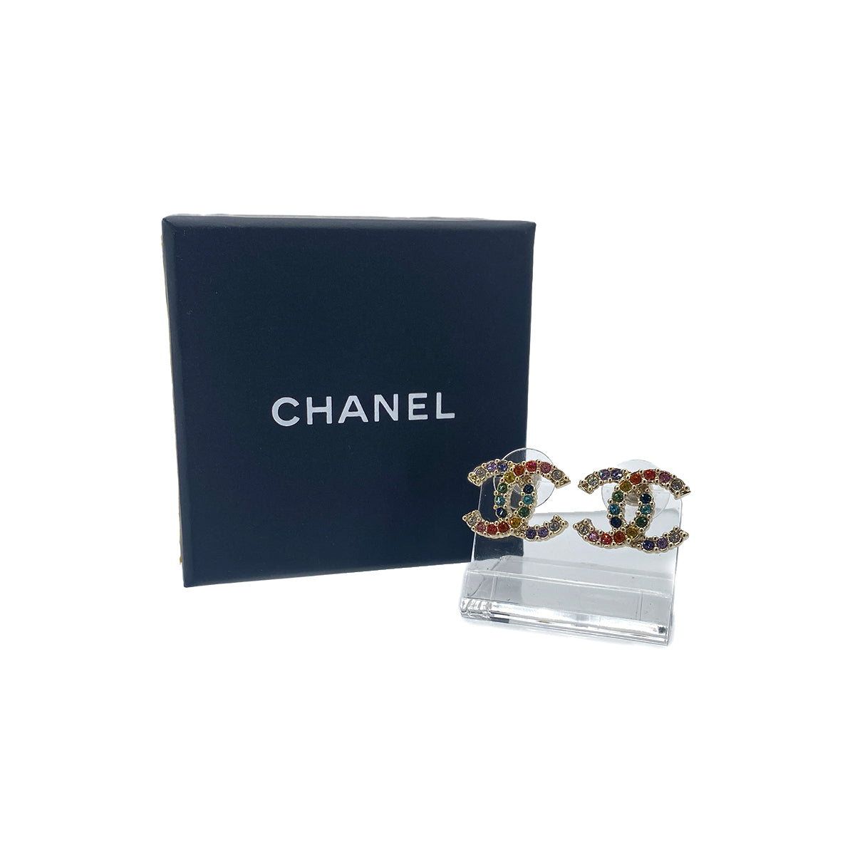 CHANEL EARRINGS COCOMARK COLOR STONE ACCESSORY A21V 90276358