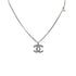 CHANEL NECKLACE COCOMARK RHINESTONE BLUE SILVER ACCESSORY F19P 90276362 - PURPOSE