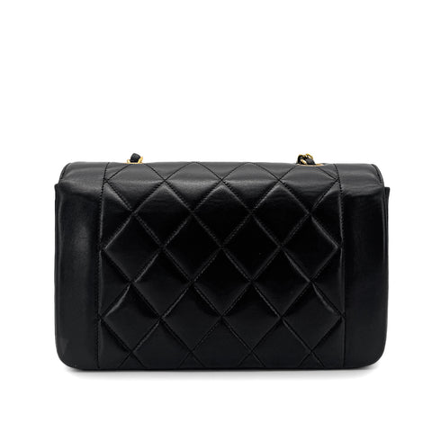 CHANEL VINTAGE DIANA SMALL CHAIN SHOULDER BAG BLACK LAMB SKIN 90276363 - PURPOSE
