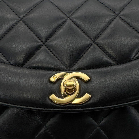 CHANEL VINTAGE DIANA SMALL CHAIN SHOULDER BAG BLACK LAMB SKIN 90276363 - PURPOSE