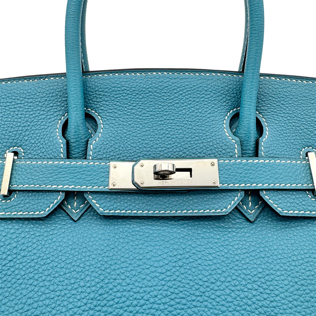 HERMES BIRKIN 30 BLUE JEAN TOGO HAND BAG ▢I SHW 90276370