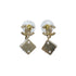 CHANEL EARRINGS TURN LOCK DICE RHINESTONE GOLD ACCESSORY B21P 90276376 - PURPOSE