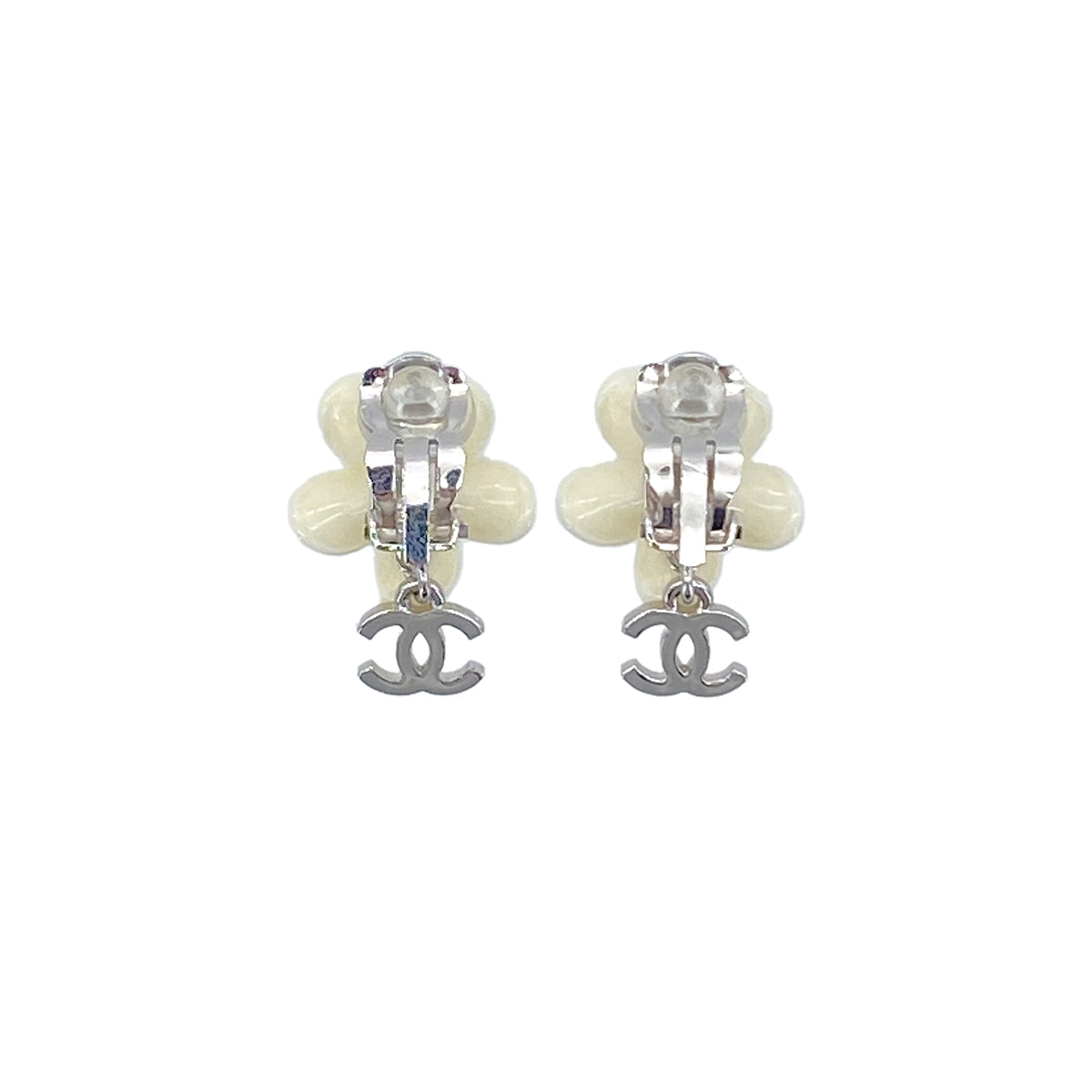 CHANEL EARRINGS COCOMARK CAMELLIA WHITE ACCESSORY 05A 90276379