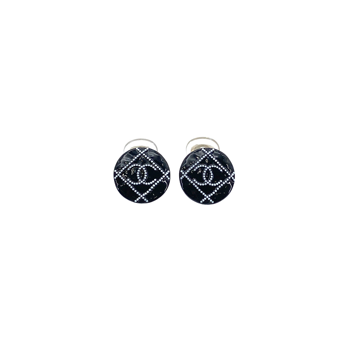 CHANEL EARRINGS COCOMARK BLACK ACCESSORY A19P 90276380