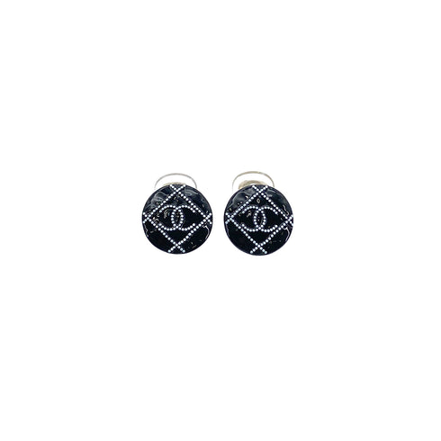 CHANEL EARRINGS COCOMARK BLACK ACCESSORY A19P 90276380 - PURPOSE