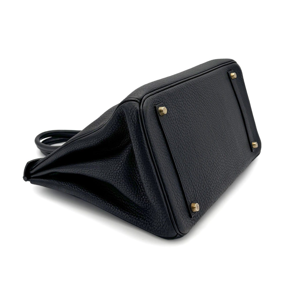 HERMES BIRKIN 35 BLACK FJORD HAND BAG □H GHW 90276384