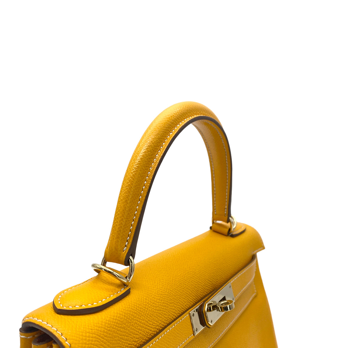 HERMES CANDY KELLY 28 JAUNE D'OR MANGUE EPSOM HAND SHOULDER BAG □P 90276388
