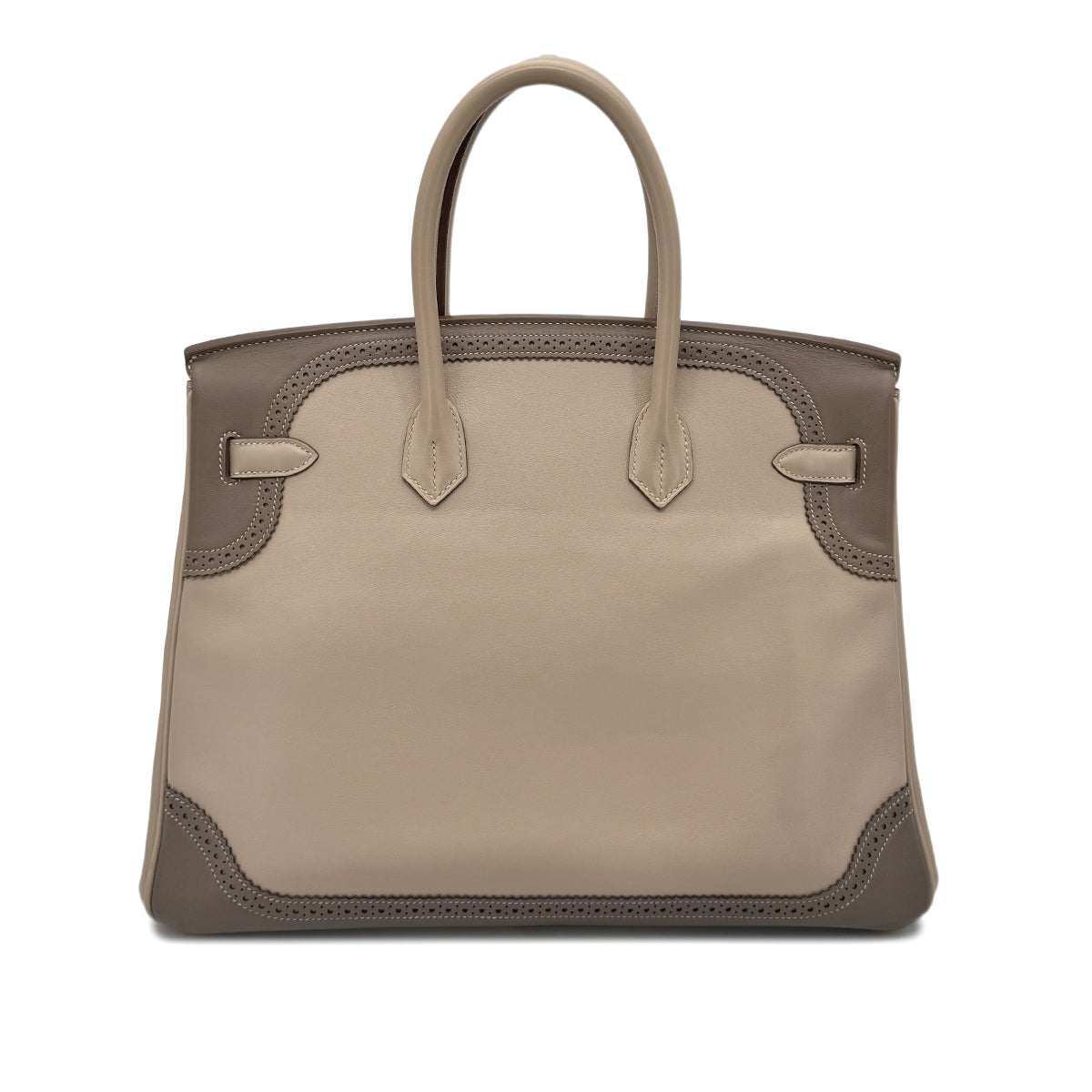 HERMES BIRKIN 35 GHILLIES ARGILE ETOUPE SWIFT HAND BAG □O SHW 90276390