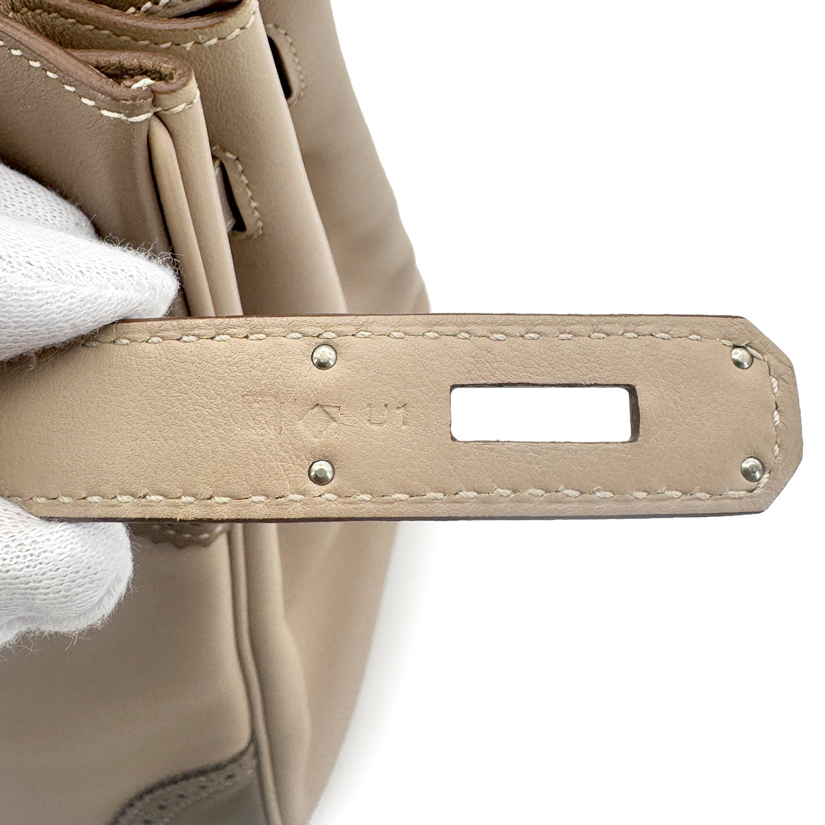 HERMES BIRKIN 35 GHILLIES ARGILE ETOUPE SWIFT HAND BAG □O SHW 90276390