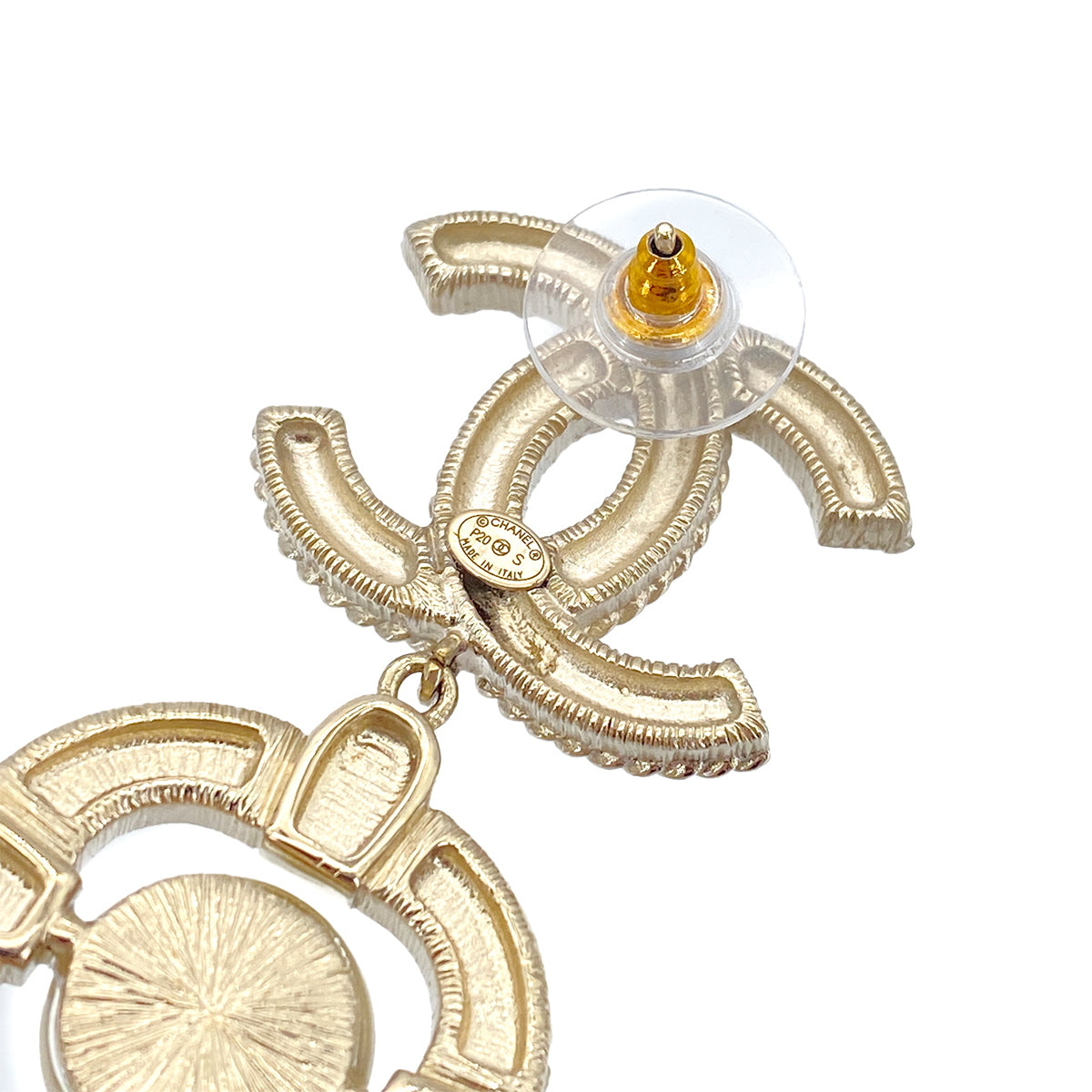 CHANEL EARRINGS COCOMARK RHINESTONE PEARL ACCESSORY P20S 90276394