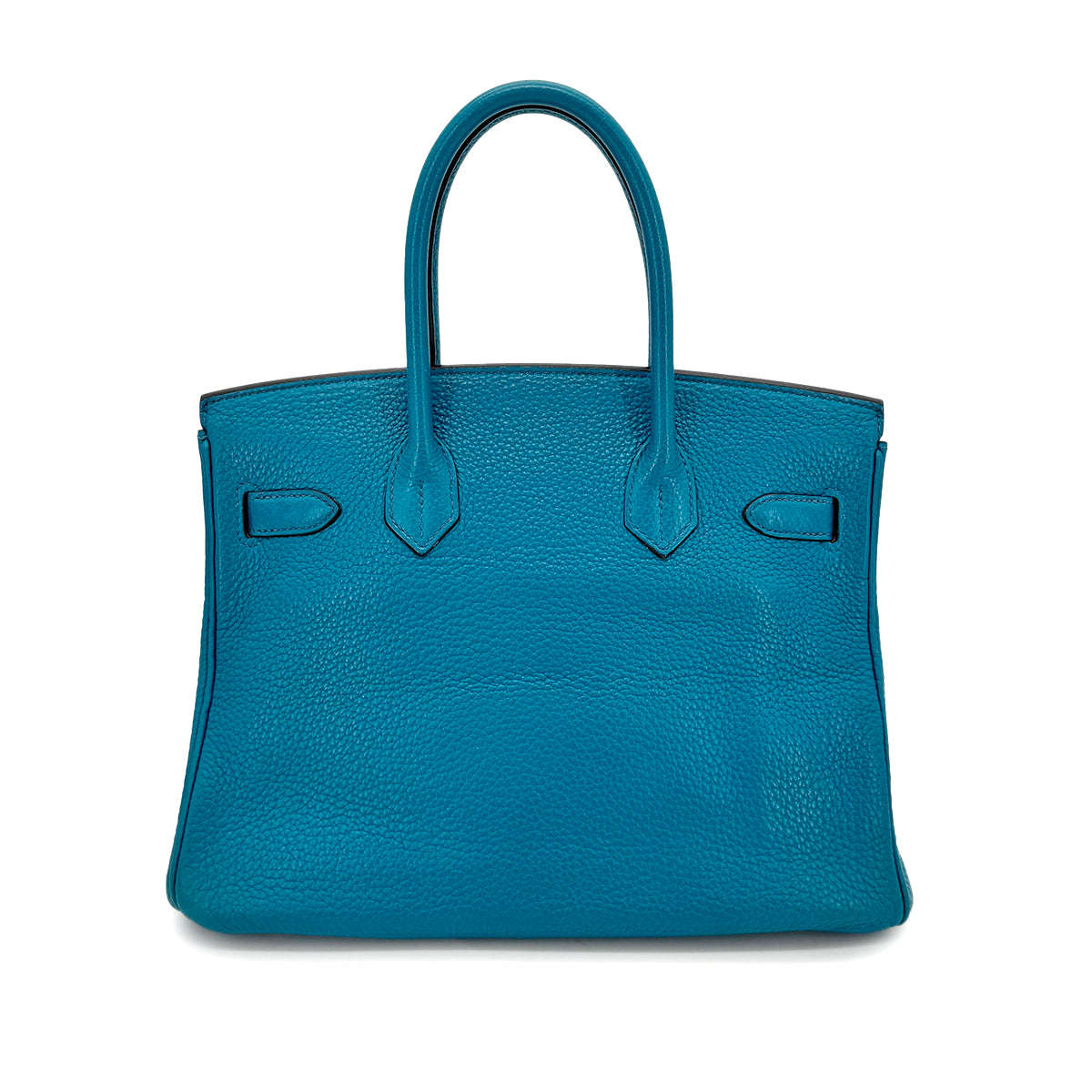 HERMES BIRKIN 30 TURQUOISE MYKONOS TAURILLON CLEMENCE HAND BAG □Q SHW 90276398