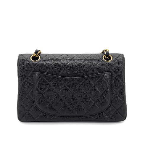 CHANEL VINTAGE CLASSIC FLAP SMALL CHAIN SHOULDER BAG BLACK CAVIAR SKIN 90276399 - PURPOSE