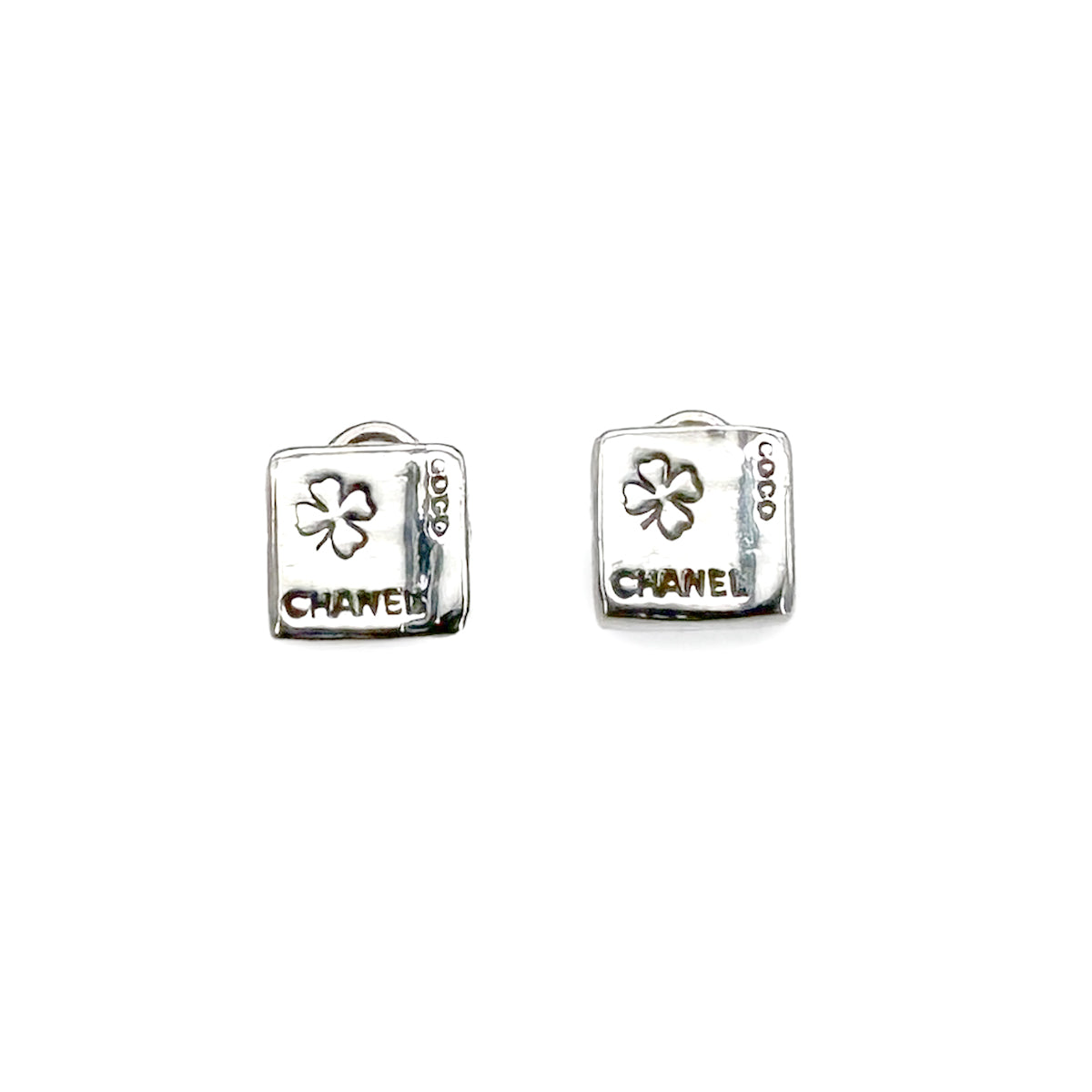 CHANEL VINTAGE EARRINGS CLOVER MADEMOISE ACCESSORY 90276620