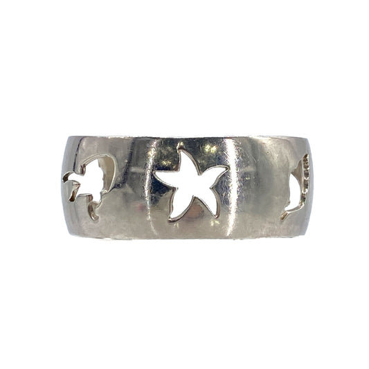 HERMES BANGLE BRACELET SEA MOTIF STARFISH SHELL SILVER ACCESSORY 90276637