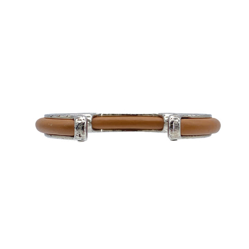 HERMES BANGLE BRACELET BROWN SILVER ACCESSORY 90276656 - PURPOSE