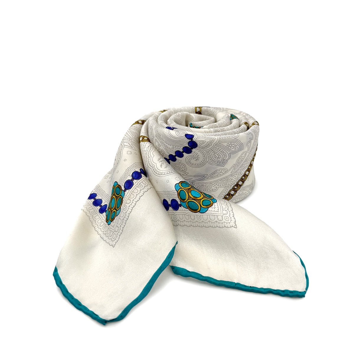 CHANEL VINTAGE SCARF LOGO ACCESSORY WHITE CACHMERE 90276741