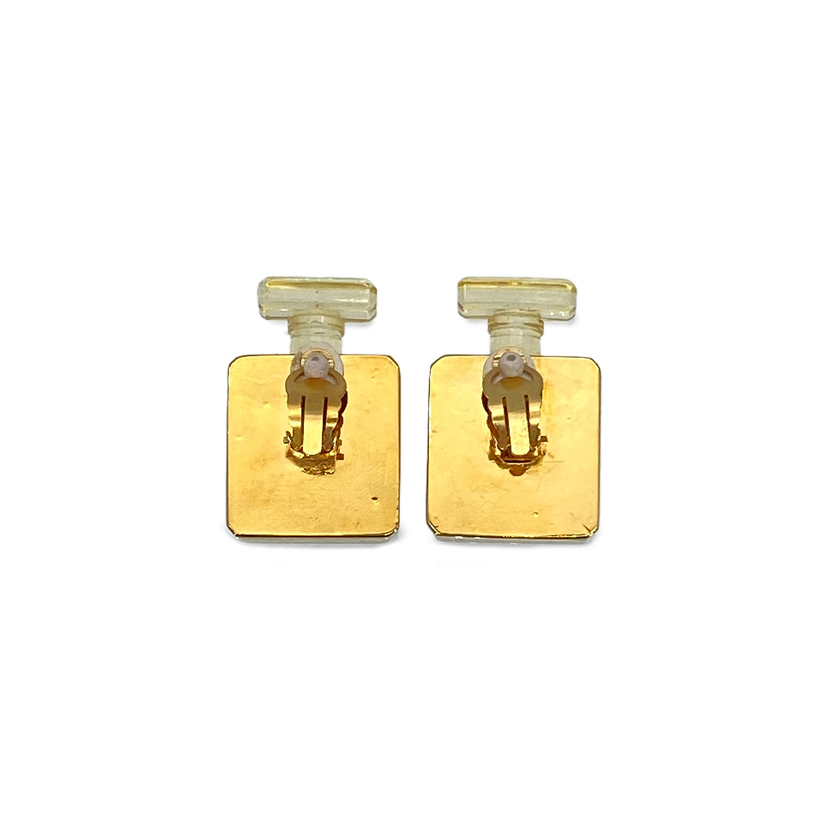 CHANEL VINTAGE EARRINGS PERFUME BOTTLE MOTIF GOLD ACCESSORY 90276743