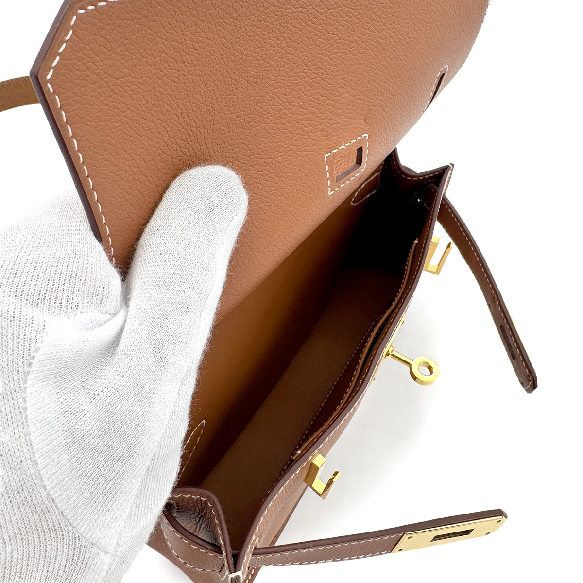 HERMES JYPSIERE MINI GOLD EVERCOLOR SHOULDER BAG W GHW 90276748