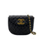 CHANEL VINTAGE BIG COCO HALF MOON CHAIN SHOULDER BAG BLACK LAMB SKIN 90276749 - PURPOSE