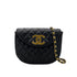 CHANEL VINTAGE BIG COCO HALF MOON CHAIN SHOULDER BAG BLACK LAMB SKIN 90276749 - PURPOSE