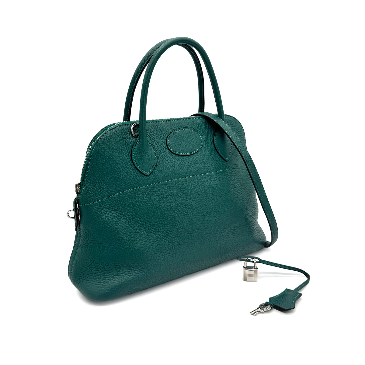 HERMES BOLIDE 31 MALACHITE TAURILLON CLEMENCE HAND SHOULDER BAG □R 90276759