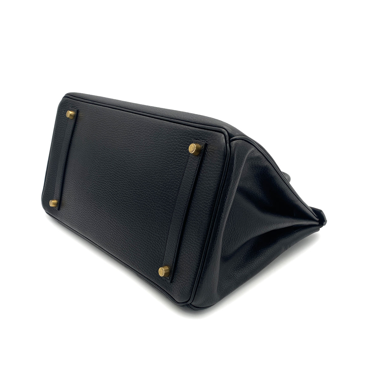 HERMES BIRKIN 35 BLACK ARDENNES HAND BAG □F GHW 90276760