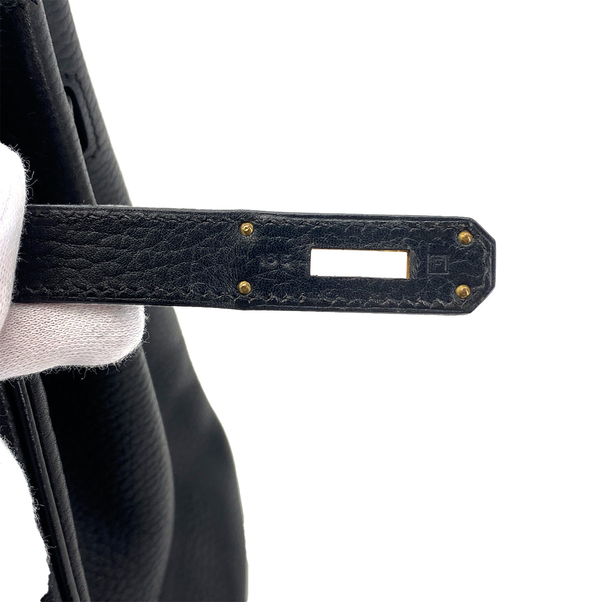 HERMES BIRKIN 35 BLACK ARDENNES HAND BAG □F GHW 90276760