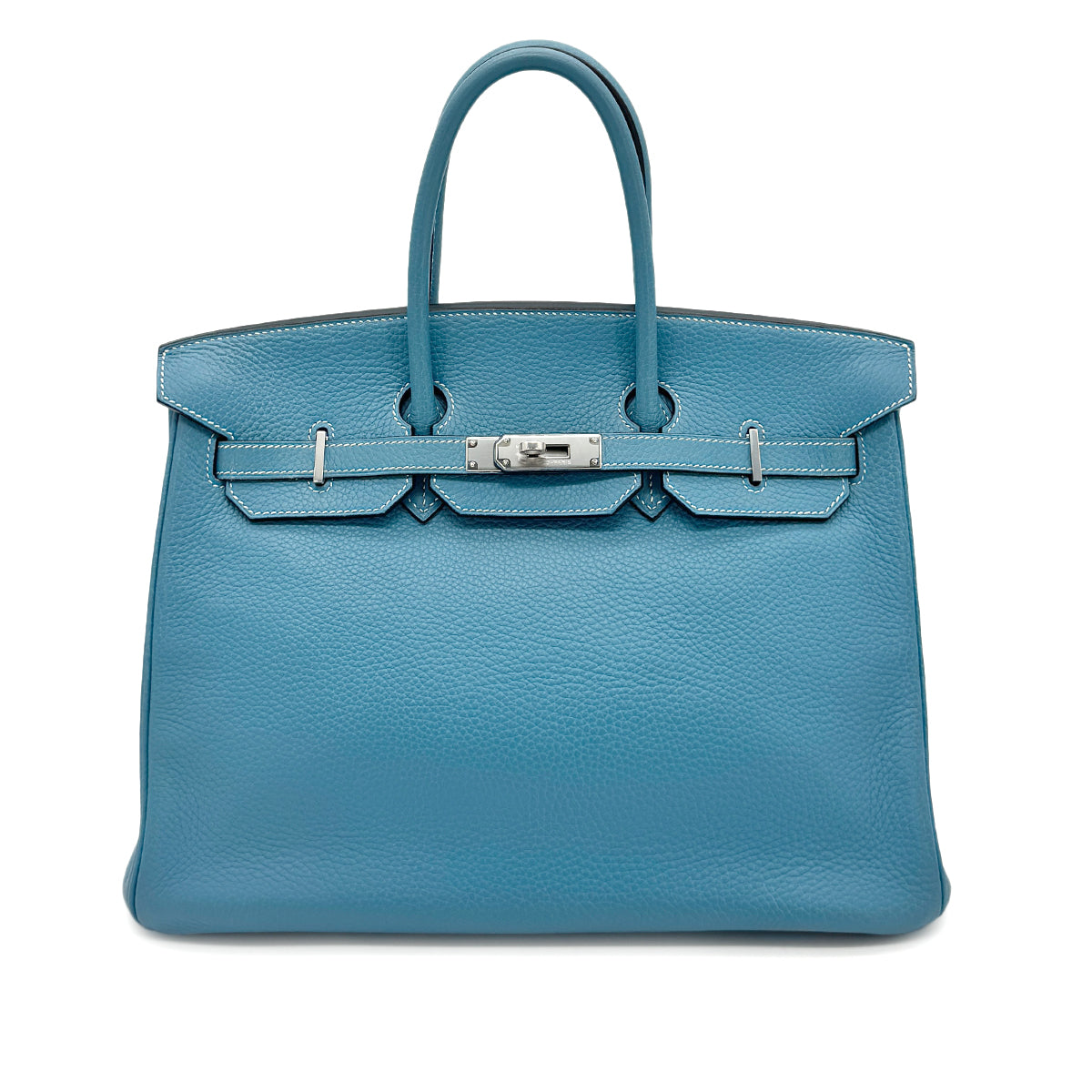 HERMES BIRKIN 35 BLUE JEAN TAURILLON CLEMENCE HAND BAG □J SHW 90276762