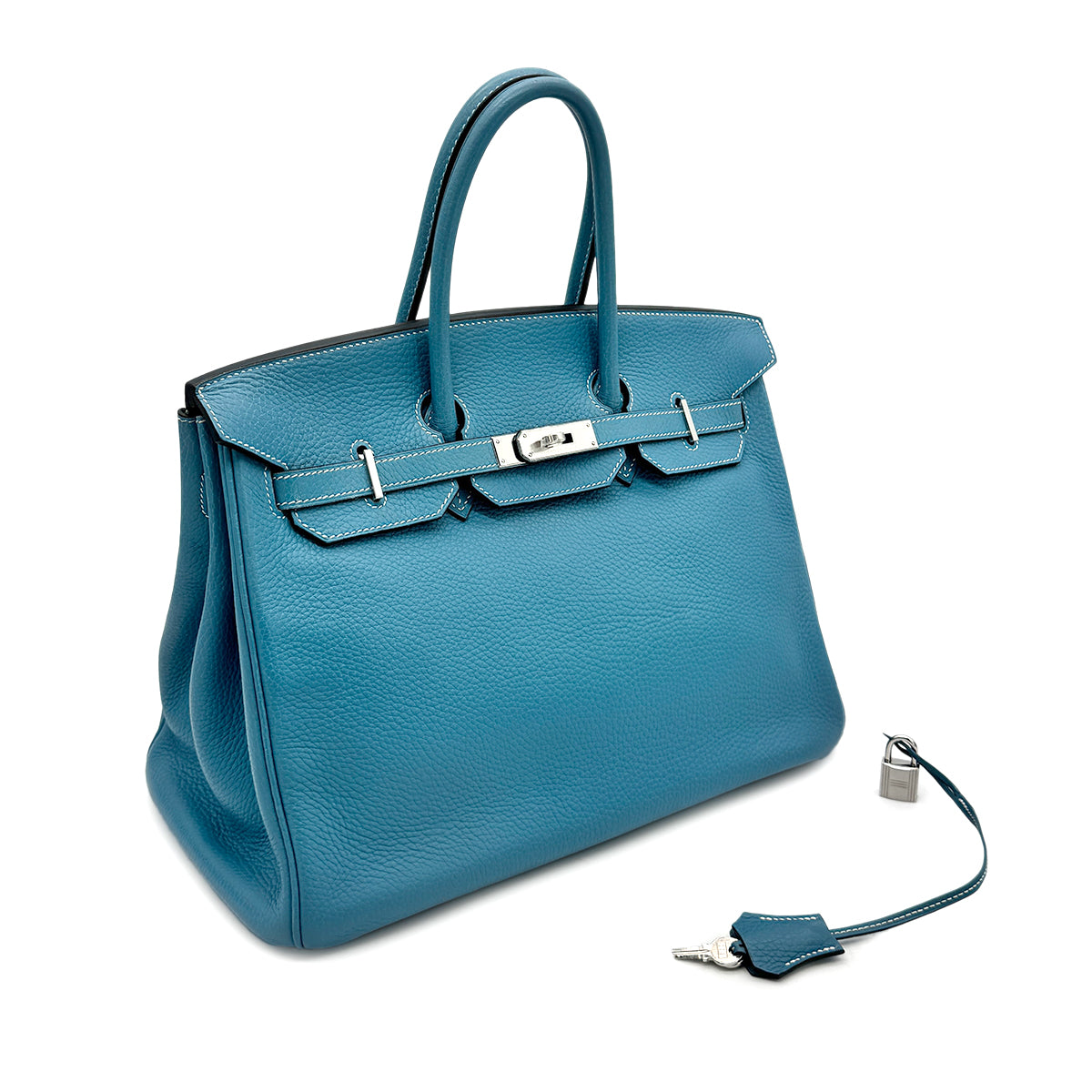 HERMES BIRKIN 35 BLUE JEAN TAURILLON CLEMENCE HAND BAG □J SHW 90276762