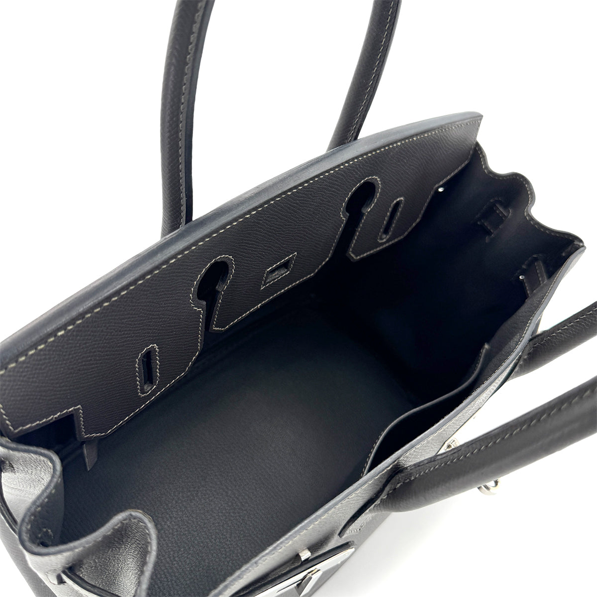 HERMES BIRKIN 30 GRAPHITE EPSOM HAND BAG □K SHW 90276763