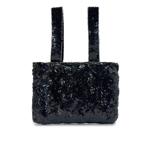 CHANEL VINTAGE HAND BAG COCOMARK RHINESTONE BLACK SEQUINS 90276765 - PURPOSE