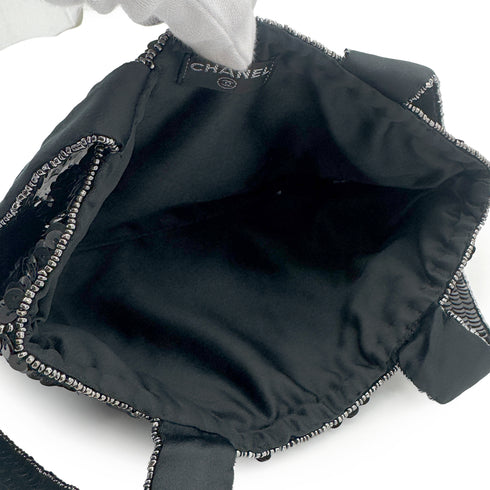 CHANEL VINTAGE HAND BAG COCOMARK RHINESTONE BLACK SEQUINS 90276765 - PURPOSE
