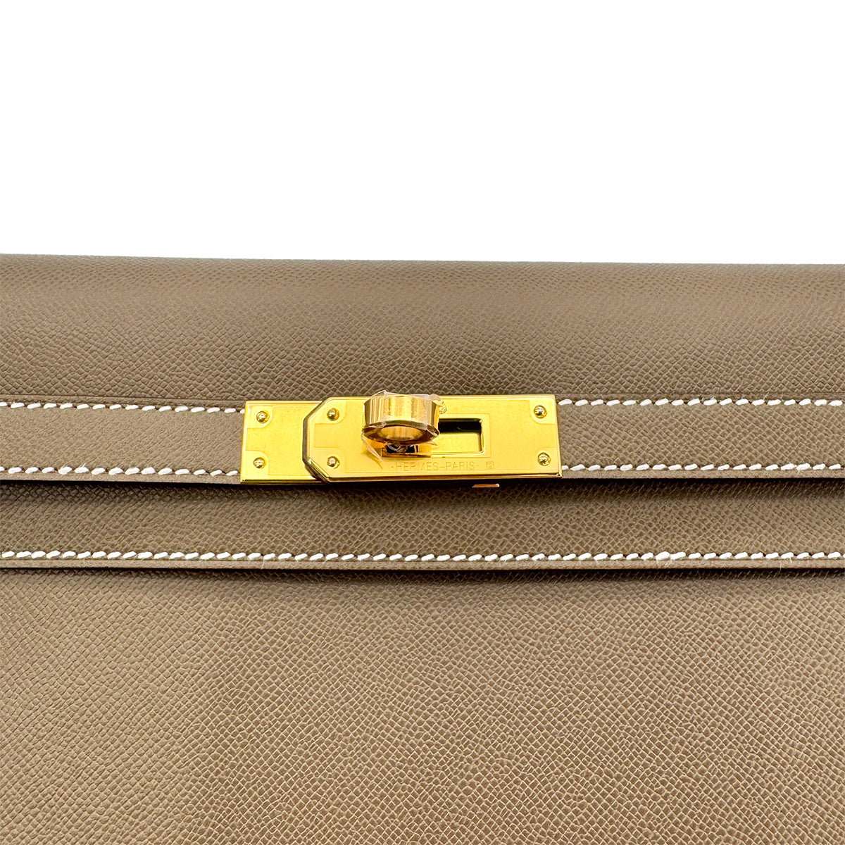 HERMES KELLY ELAN ETOUPE VEAU MADAME CLUTCH SHOULDER BAG B GHW 90276769